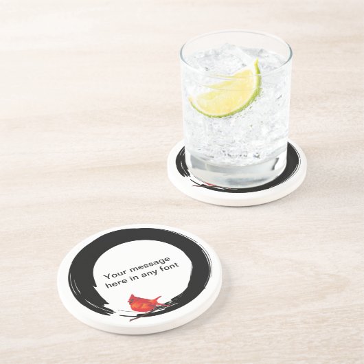 Zen Circle with Christmas Kardinal Getränkeuntersetzer (Seite)