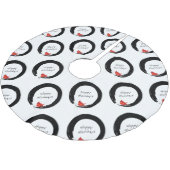 Zen Circle with Christmas Kardinal Polyester Weihnachtsbaumdecke (Schrägansicht)