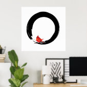 Zen Circle with Christmas Kardinal Poster (Heimbüro)