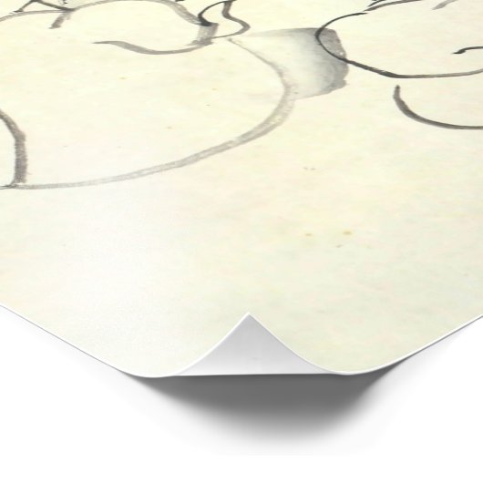 Zen Classics - Gibon Sengai - Gänse & Heron Fotodruck (Ecke)