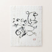 Zen Classics - Gibon Sengai - Man and a dog Puzzle (Vertikal)