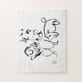 Zen Classics - Gibon Sengai - Man and a dog Puzzle