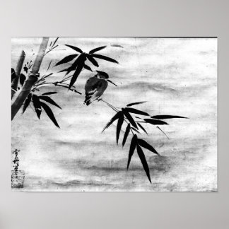 Zen Classics - Sesshu - Bird und Bamboo Poster