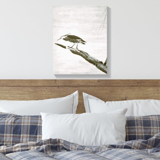 Zen Classics - Sesshu - Heron und Willow Leinwanddruck (Insitu (Schlafzimmer))