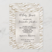 Zen Cream White Cocoa Brown Zebra Print Einladung (Vorne/Hinten)