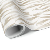 Zen Cream White Cocoa Brown Zebra Print Geschenkpapier (Rolleneckpunkt)