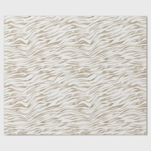 Zen Cream White Cocoa Brown Zebra Print Geschenkpapier (Flach)