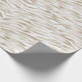 Zen Cream White Cocoa Brown Zebra Print Geschenkpapier (Ecke)