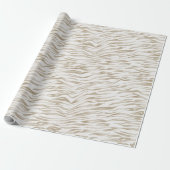 Zen Cream White Cocoa Brown Zebra Print Geschenkpapier (Ungerollt)
