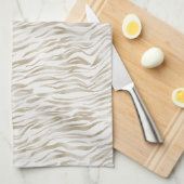 Zen Cream White Cocoa Brown Zebra Print Geschirrtuch (Viertel Falte)