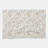 Zen Cream White Cocoa Brown Zebra Print Geschirrtuch (Horizontal)