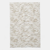 Zen Cream White Cocoa Brown Zebra Print Geschirrtuch (Vertikal)