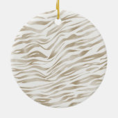 Zen Cream White Cocoa Brown Zebra Print Keramik Ornament (Hinten)