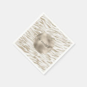 Zen Cream White Cocoa Brown Zebra Print Serviette (Ecke)