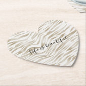 Zen Cream White Cocoa Brown Zebra Print Untersetzer (angewinkelt)