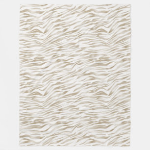 Zen Creme Weißer Kakao Braune Zebra Print Fleecedecke