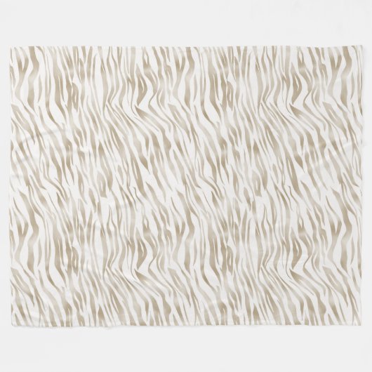 Zen Creme Weißer Kakao Braune Zebra Print Fleecedecke (Vorderseite (Horizontal))