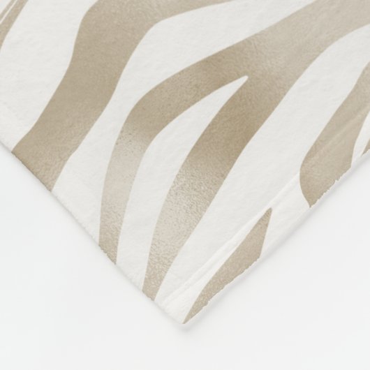 Zen Creme Weißer Kakao Braune Zebra Print Fleecedecke (Ecke)