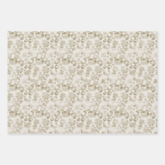 Zen Creme Weißer Kakao Braune Zebra Print Geschenkpapier Set (Vorderseite 3)