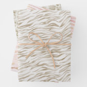 Zen Creme Weißer Kakao Braune Zebra Print Geschenkpapier Set (Beispiel)
