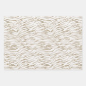 Zen Creme Weißer Kakao Braune Zebra Print Geschenkpapier Set (Vorderseite)