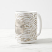 Zen Creme Weißer Kakao Braune Zebra Print Kaffeetasse (VorderseiteRechts)
