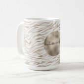 Zen Creme Weißer Kakao Braune Zebra Print Kaffeetasse (Vorderseite Links)