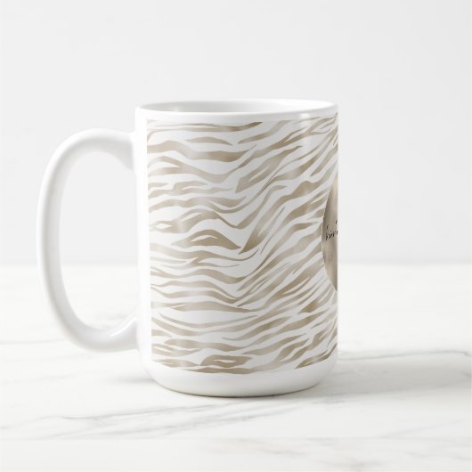 Zen Creme Weißer Kakao Braune Zebra Print Kaffeetasse (Links)
