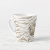 Zen Creme Weißer Kakao Braune Zebra Print Milchtasse (Linke Ecke)