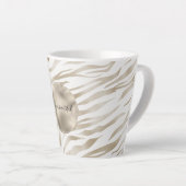 Zen Creme Weißer Kakao Braune Zebra Print Milchtasse (Rechte Ecke)
