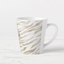 Zen Creme Weißer Kakao Braune Zebra Print Milchtasse