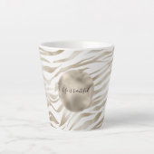 Zen Creme Weißer Kakao Braune Zebra Print Milchtasse (Vorderseite)