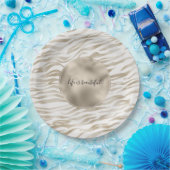 Zen Creme Weißer Kakao Braune Zebra Print Pappteller (Party)