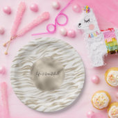 Zen Creme Weißer Kakao Braune Zebra Print Pappteller (Party)