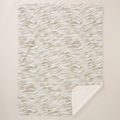 Zen Creme Weißer Kakao Braune Zebra Print Sherpadecke (Vorderseite)