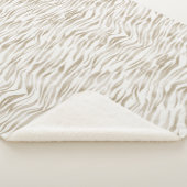 Zen Creme Weißer Kakao Braune Zebra Print Sherpadecke (3/4)