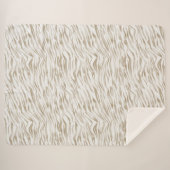 Zen Creme Weißer Kakao Braune Zebra Print Sherpadecke (Vorderseite (Horizontal))
