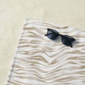 Zen Creme Weißer Kakao Braune Zebra Print Strandtuch (Beispiel)