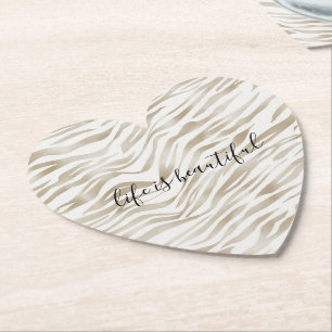 Zen Creme Weißer Kakao Braune Zebra Print Untersetzer