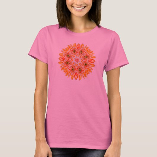 Zen Dahlia Blume Mandala T - Shirt (Vorderseite)