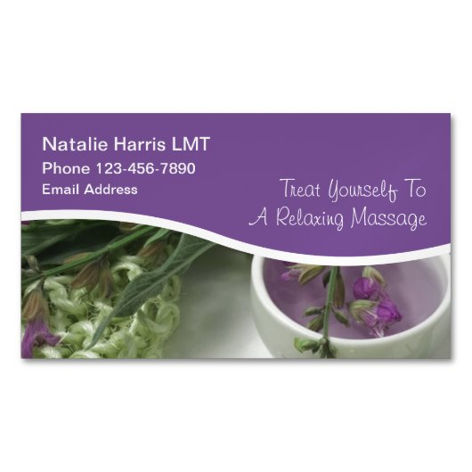 Zen Design, lizenzierter Massagetherapeut Magnetische Visitenkarte (Vorderseite)