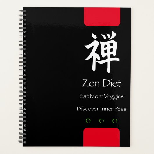 Zen Diät essen mehr Veggies Black BG Planer (Vorderseite)