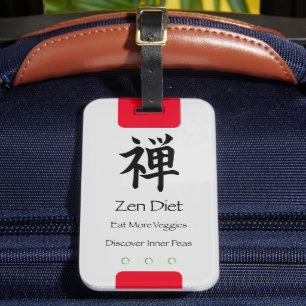 Zen Diät essen Mehr Veggies Gray BG Gepäckanhänger