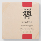Zen Diät essen mehr Veggies Steinuntersetzer (Vorderseite)
