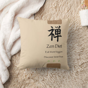 Zen Diät essen Mehr Veggies Tan BG Kissen