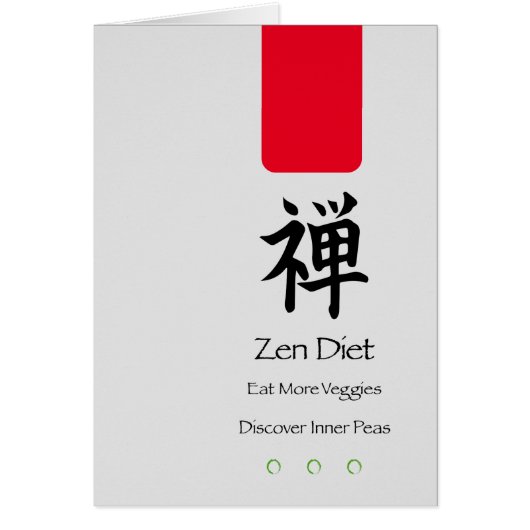 Zen Diät essen mehr Veggies Vertikale Karte (Vorne)