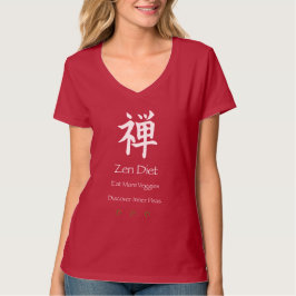 Zen Diät essen mehr Veggies Weißer Text T-Shirt