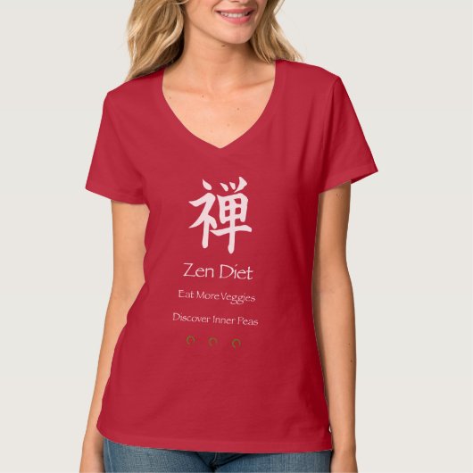 Zen Diät essen mehr Veggies Weißer Text T-Shirt (Vorderseite)