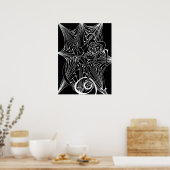 Zen Doodle Aduloring Poster mit schwarzem Hintergr (Küche)