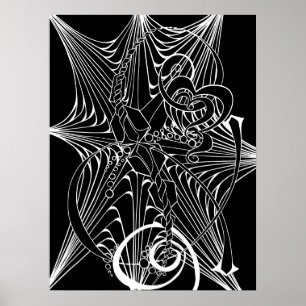Zen Doodle Aduloring Poster mit schwarzem Hintergr